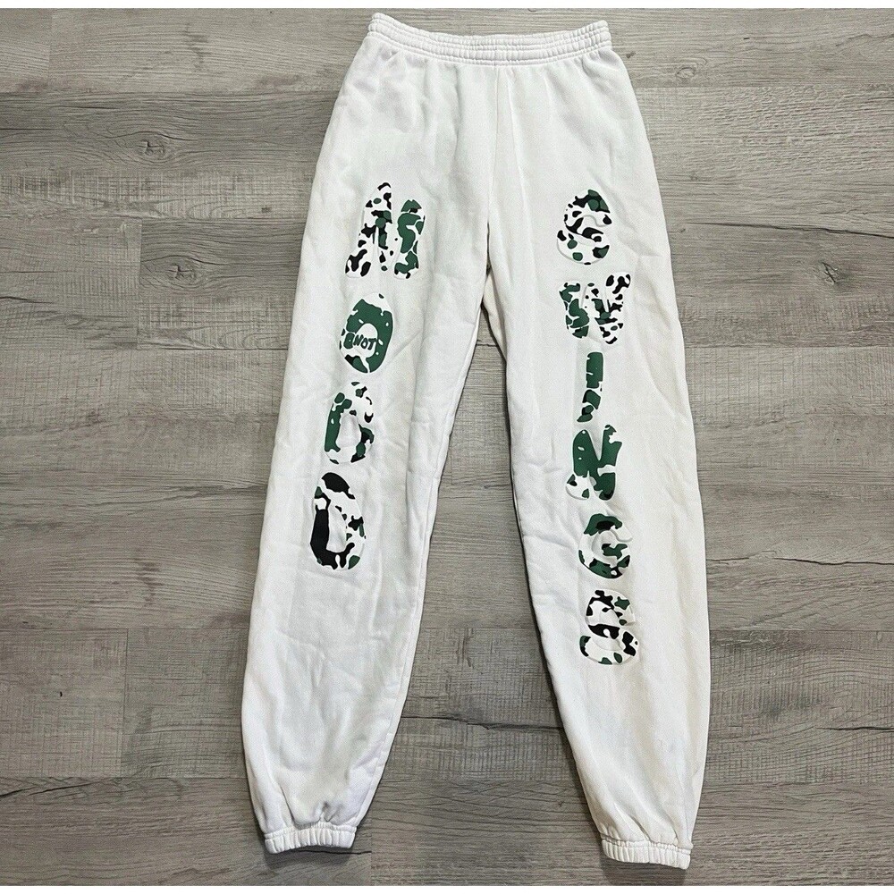 Mood Swings Sweatpants Mens S Cow Print Black White EUC Streetwear